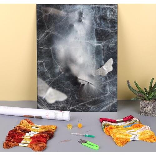 Woman Girl Printed 11CT Cross Stitch Patterns Embroidery DMC Threads Knitting Craft Handicraft Handmade Needle Counted