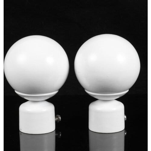 2Pc Home Accessory Window Curtain Rod End Caps Metal Ball Shape Shower Rod Plugs Telescoping Double Window Curtain Pole Retainer