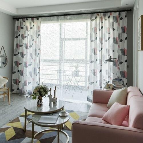 Polyester/Cotton Curtain Modern Bedroom Curtains for Living Room Simple Slub Printing Curtain Fabric