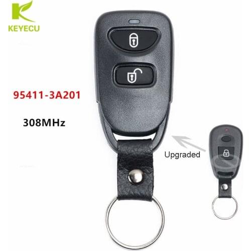 KEYECU Replacement Upgraded Remote Key Fob 2 Button 308MHz for Hyundai 2001 2002 2003 Elantra Sante Fe P/N: 95411-3A201
