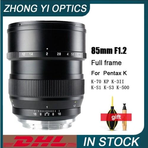 Zhongyi 85mm F1.2 Lens Full-Frame Fixed Focus Portrait For Pentax K K-70 KP K-3II K-S1 K-S3 K-500 Mount SLR Camera