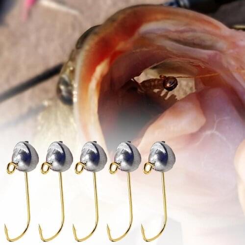 1 Set Fish Head Fishhooks Soft Bait Lure Barb Outdoor Fishing Tackle Accessories