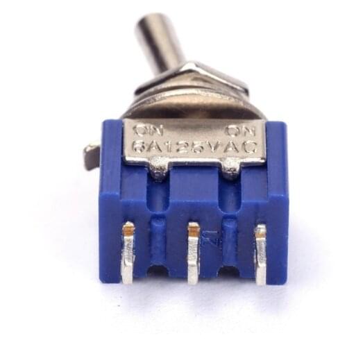 10Pcs MTS-103 ON-OFF-ON 3 Pins 3 Positions Mini Latching Toggle Switches AC 125V/6A 250V/3A