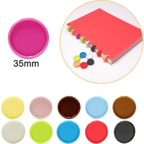 100PCS Mushroom Hole Notebook Solid Multicolor Binding Button 35mm360 Degree Flip Mushroom Hole Button Loose-leaf Coil