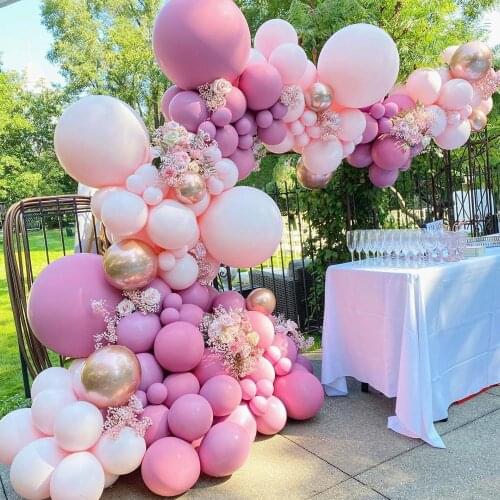 122pcs Retro Peach Balloon Garland Kit Macaron Pink latex Set Wedding Bridal Supplies Globos Birthday Party Decoration Balloons
