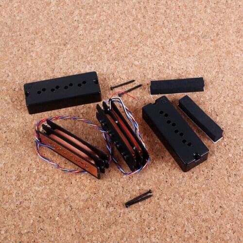 2x Double-layer 5-string Bass Single Coil Pickup Set Replacement
