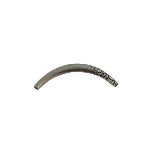 20Pcs Tibetan Silver Color floral curved spacer tube A16346