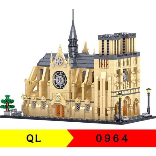 2541Pcs QL0964 Building Block Building Series Model Notre Dame De Paris Childrens Educational Assembly Toy Gifts