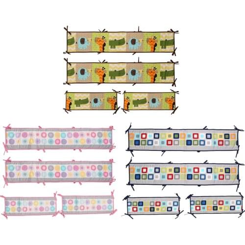 4 Pieces Baby Crib Bumpers Guard Pad Nursery Baby Bed Surrounding Head Protector Circumference Bed Protection Bumpers Famous