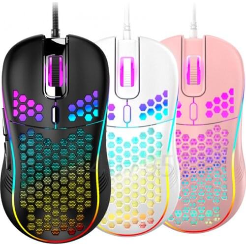7200 DPI Wired Gaming Mouse Glowing 7 Color Breathing Light USB Game Mice 6 Buttons Design for Laptop PC Gamer
