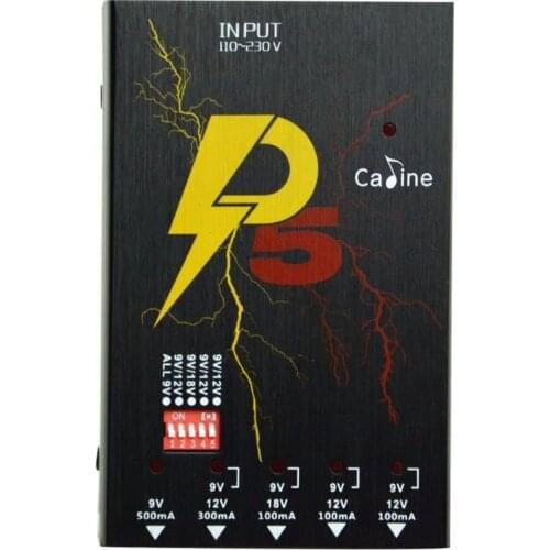 Caline P5 adapter True Isolated for Guitar effect Pedal Board 5 Isolated Outlets DC 9/12/18V with Short Circuit Protection