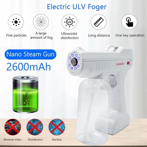 Wireless Nano Atomization Fogger Machine Blue Light Nanos Steam Electric Spray Guns Battery Disinfection Gun Household 800ML