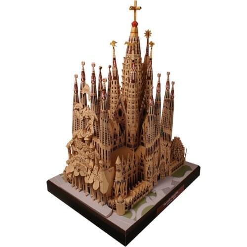 Spanish Holy Family Cathedral 3D Paper Model Building Excellent IQ DIY Handmade Stereo Origami