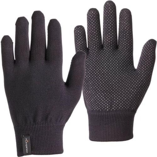 Black Silicone Wear-resistant Non-slip Knitted Full-finger Children Adult Horse Riding Gloves