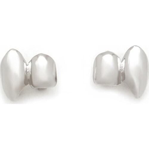 Teeth Grillz for Men Women Gold Silver Color Fang Dental Grills On Teeth Vampire Cosplay Party Teeth Caps Rapper Body Jewelry