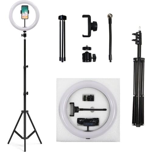 26cm/10inch LED Dimmable ring lamps With phone clip portable floor lighting lamp Stand Tripod For Makeup Video Live Studio