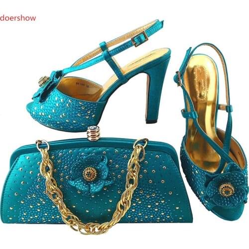 Doershow New Shoe and Bag Set African Shoe and Bag Set Italian Design High Quality Matching Italian Shoes and Bag Set LULU1-24