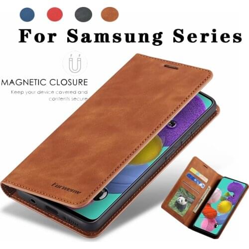 For Samsung Galaxy A01 A11 A21 A31 A41 A51 A71 A50 S A70 A40 A30 S9 S8 S10 S20 Plus Ultra S7 Edge Leather Flip Case Magnet Cover