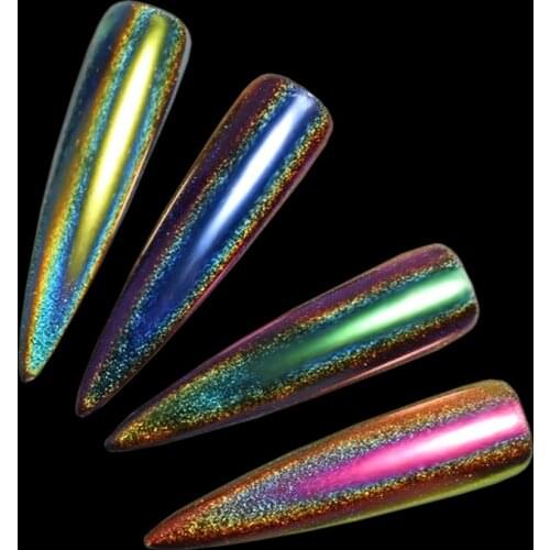 TCT-072 peacock holographic chameleon effect nail mirror chrome pigment for Manicure Decorations and nail art