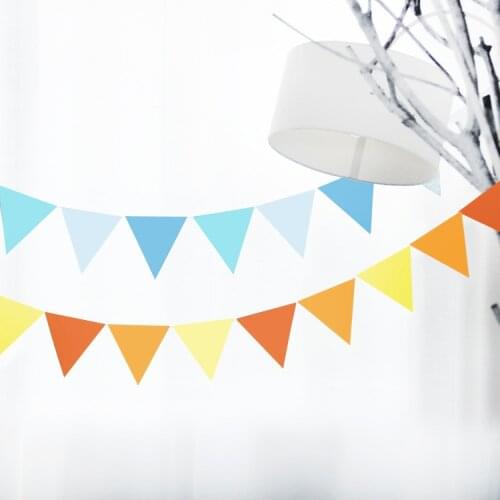 Hot 12Flags Red White Colorful Felt Banner Garlands Birthday Bunting Pennant Baby Shower Wedding Flags Party Decoration Supplies