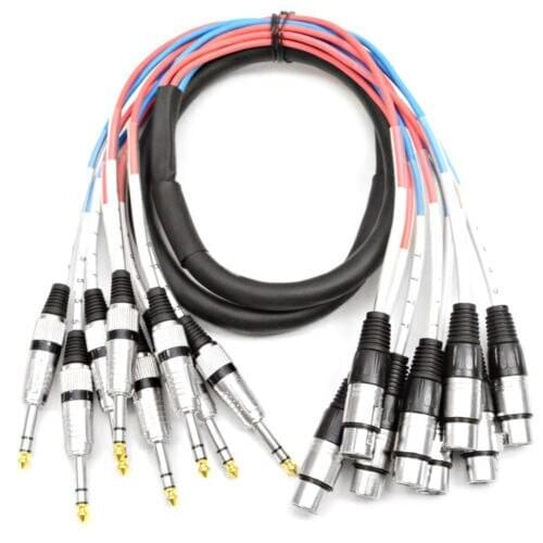 KL Audio 8 Channel 5' XLR Female to 1/4" TRS Audio Snake Cable (1.5M)