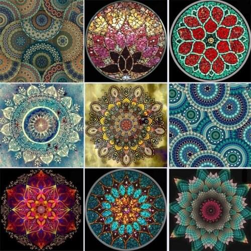 Mandala DIY 5D Full Drill Diamond Painting Embroidery Cross Stitch Kits Rhinestone Wall Home Decoration Craft