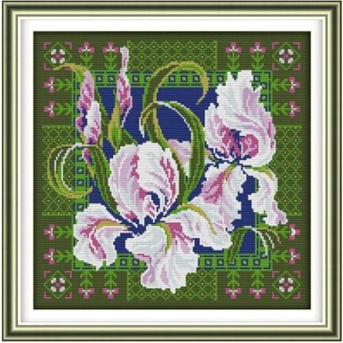 Joy Sunday Orchid Counted Cross Stitch Kit 14CT 11CT Canvas Printed Home Decor Stamped Fabric Painting Needlework Embroidery Set