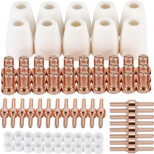 Plasma Cutting Tip Set 80 PCs for PT-31 / LG-40 Consumables for Stahlwerk Cut 50 CT312 CT520 Cutting Machines