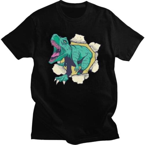 Novelty Dinosaur 3D T-Rex T Shirt Men Short Sleeved Cotton T-shirt Summer Dino Tee Tops Streetwear Tshirt
