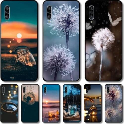 Dandelion and Drift bottle Phone Case Hull For Samsung Galaxy M 10 20 21 31 30 60S 31S Black Shell Art Cell Cover TPU