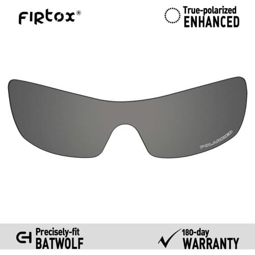 Firtox Anti-Seawater Polarized Lenses Replacement for-Oakley Batwolf OO9101 Sunglasses (Lens Only) - Black