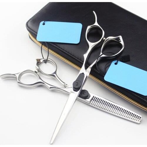 Professional japan 440c 6 inch cut hair scissors set cutting barber makas haircut scissor thinning shears hairdressing scissors