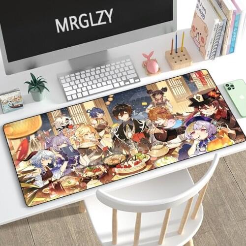 MRGLZY Hot Sale Multi-size Anime Mouse Pad Genshin Impact Gamer Large Desk Mat Computer Gaming Peripheral Accessories MousePads