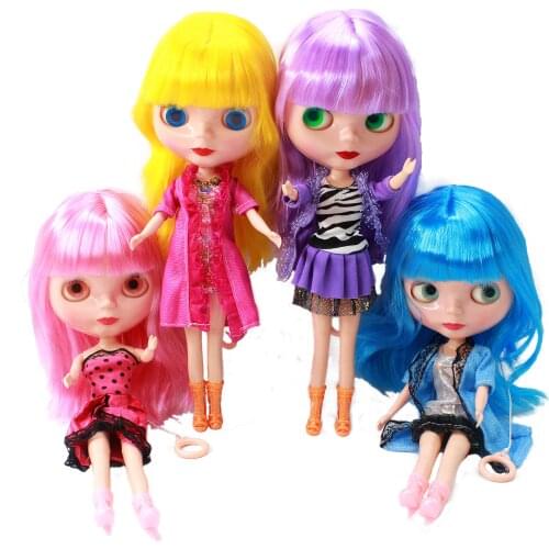 30cm Joint BJD Dolls for Girl Fashion Blyth Doll Colour Hair DIY body Makeup Nude Doll Dress Up Toys for Girls GIFT