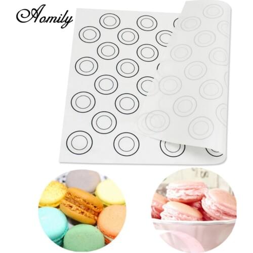 Aomily Silicone Dough Mat Bakeware 40*30cm Macaron 44 Circles Pastry Oven Pasta Tool Baking Sheet Tray Liner Mat Cake Pad