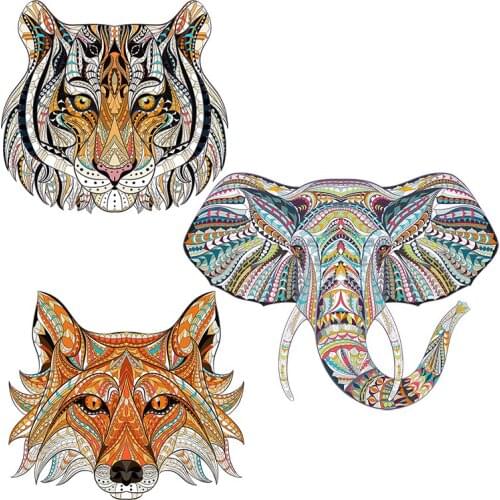 Three Ratels QC534 Creative animal totem decoration illustration Abstract tribal tiger fox wall sticker art for home decora