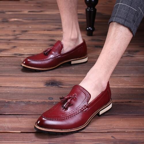 Men Dress Handmade Shoes High Quality Men Formal Shoes Lace-up Men Business Oxford Shoes Brand Men Wedding Pointy Shoes