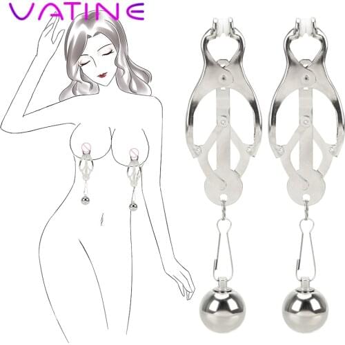 VATINE Papilla Nipple Stimulator Nipple Clamps Adult Games Breast Clips 1 Pair