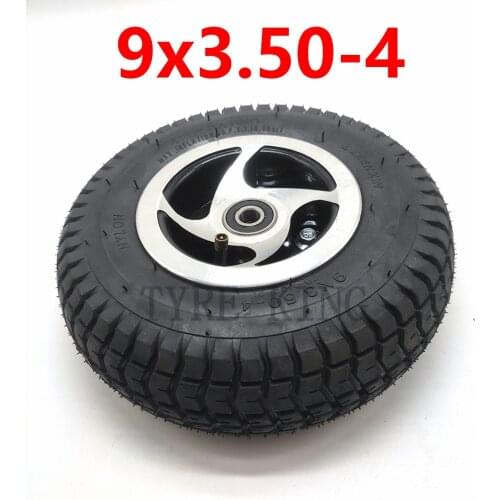 High Quality 9x3.50-4 Pneumatic Wheel Tyre with Alloy Hub/rim for Electric Tricycle Elderly Electric Scooter Parts