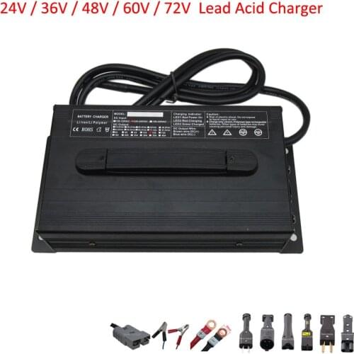 1200W 24V 30A 36V 25A 48V 20A 60V 15A 72V 12A Lead Acid Battery Charger 48 Volt Golf Cart Club Car Forklift EZGO TXT RXV Charger