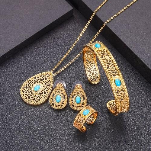 Janekelly 4pcs Bridal Zirconia Full Jewelry Sets For Women Party, Luxury Dubai Nigeria CZ Crystal Wedding Jewelry Sets