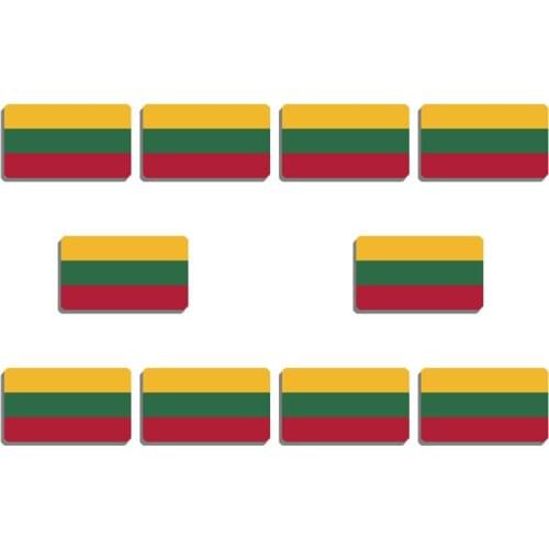 10Pcs/Set Lithuania Flag Brooch Vintage Lapel Pins For Backpacks Hat Clothes Patriotic Trinket Acrylic Jewelry Badges