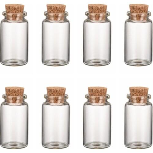 20pcs Mini Clear Glass Empty Jar Wishing Bottles Vials with Cork Bead Containers for Small jewelry Storage Display