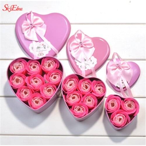 3Pcs Heart Scented Bath Body Petal Rose Flower Soap Wedding Decoration Gift Best Valentines Soap Foam Of Rose 5Z