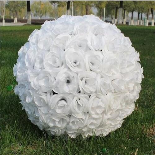 30 CM/12" New Artificial Encryption Rose Silk Flower Kissing Balls Hanging Ball Christmas Ornaments Wedding Party Decorations