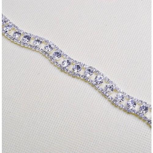 5 Yards DIY Craft Crystal Sewing Rhinestone Trim Applique for Wedding Dress Garment Hat Shoes Decoration