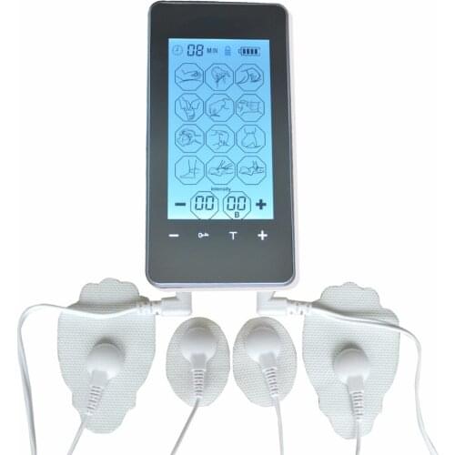 English Key 2 Channel Dual Input Electrical Stimulator Full Body Relax Tens Acupuncture Muscle Massager 12 Mode Electrotherapy