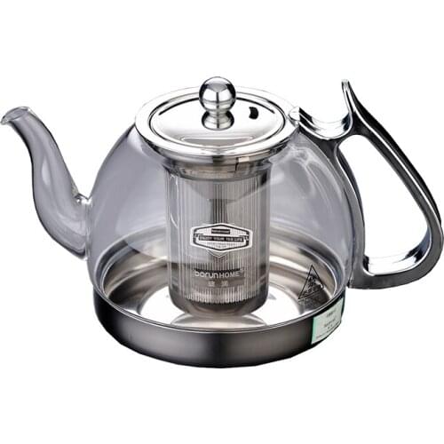 Borosilicate Glass Teapot Thicken Heat-resistant Teapot 304 Stainless Steel Teap Cup Bottle For Induction Cooker