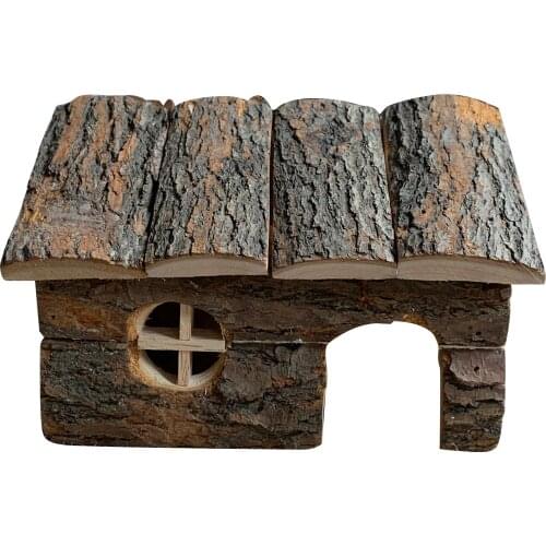 Wooden Hamster Hideout House Pet Rats Play Hut Hideaway Room Natural Hide Cage for Dwarf Hamster Mouse Rat Small Animal Supplies