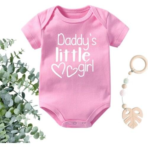 Cute Daddys Little Girl Print Newborn Baby Bodysuits Cotton Summer Girls Onesies Rompers Body Baby Infant Ropa Clothes Outfits